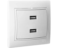 2 x 2.1a Dual Usb įkroviklis - baltas