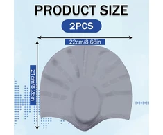 2 x 3d silikoninė plaukimo kepuraitė moterims, vyrams, suaugusiems ir vaikams - juoda + pilka | minkšta ir neslystanti plaukimo kepuraitė | idealiai tinka profesionaliems plaukikams ir pradedantiesiems