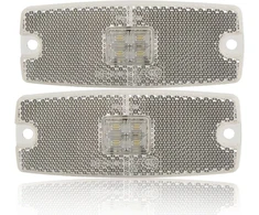 2 x Balti Led Posūkių Žibintai Priekiniai 10-30v Vandeniui Atsparūs