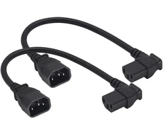 2 x C13 90° C14 Maitinimo Kabelis 10a/250v 0.3m