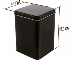 2 x Juodi metaliniai arbatos/kavos indeliai, 400g talpos, sukraunami