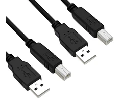 2 x usb spausdintuvo kabelis, 1.8 metro, usb 2.0 tipo b kabelis, didelės spartos usb 2.0 kabelis tipo a į tipo b spausdintuvams ir skaitytuvams, tvirta konstrukcija užtikrina patikimumą ir apsaugą nuo trukdžių