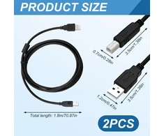 2 x usb spausdintuvo kabelis, 1.8 metro, usb 2.0 tipo b kabelis, didelės spartos usb 2.0 kabelis tipo a į tipo b spausdintuvams ir skaitytuvams, tvirta konstrukcija užtikrina patikimumą ir apsaugą nuo trukdžių
