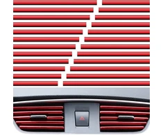 20 automobilių oro kondicionavimo dekoratyvinių juostelių rinkinys, u formos juostelės oro angoms, "pasidaryk pats" dekoro priedai, automobilio oro išleidimo anga, interjero juostelės, dekoratyvinė oro kondicionieriaus anga, apdailos juostelės (raudonos)
