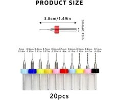 20 dalių mini grąžtų rinkinys, skirtas modeliavimui, mikro grąžtų rinkinys, volframo plienas, mikro spiraliniai grąžtai, pcb plokštė, graviravimo grąžtų rinkinys skirtas grubiam akmeniui, juvelyrikai, perforavimui, graviravimui