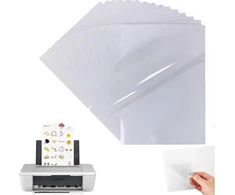 20 lapų A4 vinilo lipduko plėvelė, lipduko popierius spausdinimui, A4 dydis, krištolo skaidrumo lipdukai, 100% skaidrūs, lipni plėvelė rašaliniams ir lazeriniams spausdintuvams