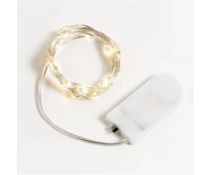 20 Led Mikroskupių Girliandos ant Baterijų, 2m, Vario Viela, Šiltai Balta