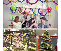 20 m žvaigždžių blizgučių girlianda, blizganti folijos kalėdinė eglutės girlianda, kalėdinė dekoracija, kalėdinė girlianda, pakabinama dekoracija vestuvėms, kalėdoms, naujųjų metų išvakarėms, gimtadienio vakarėliui, karnavalui, teminiam vakarėliui
