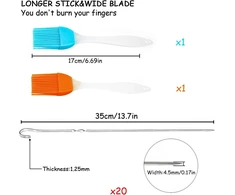 20 nerūdijančio plieno iešmelių 35 cm su silikoniniu teptuku