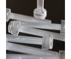 20 skaidrių permatomų plastikinių akrilinių varžtų su galvute pakuotė, su grioveliu + rifliuotas M6 x 20 mm