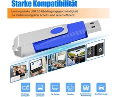 20 vnt. 128 Mb Usb atmintinės, skirtingų spalvų, su sukimu