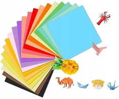 200x dvipusis origami popierius, 20 spalvų, pasidaryk pats