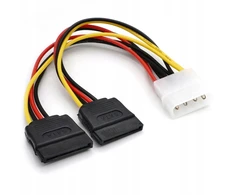 20cm kabelis adapteris iš Molex į 2x Sata / male į 2x female