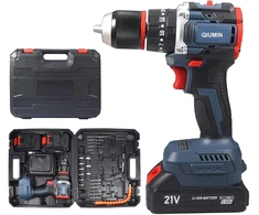 21 V Brushless akumuliatorinis suktuvas-gręžtuvas, akumuliatorinis gręžtuvas su 2 baterijomis 2000 Mah ir 1 greituoju įkrovikliu, akumuliatorinis gręžtuvas 55 Nm Max sukimo momentas, 13 mm gręžimo griebtuvas, 35 + 3 sukimo momento nustatymai, 24 dalys