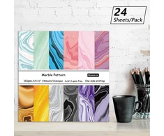 24 lapų dizaino popieriaus rinkinys su raštais, dekupažo popierius fonui, dekoratyvinis popierius, popierius rankdarbiams, skirtas iškarpų albumams, albumams, "pasidaryk pats" atvirukų gamybai, fonui, žurnalų rašymui (30,5 x 30,5 cm)