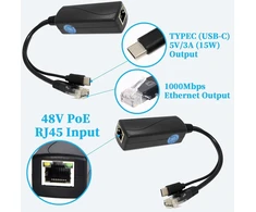 2.5g Poe Splitter Type-c 5v/3a, 48v Poe į Usb-c 5v/3a