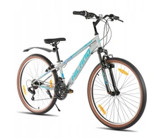26 colių kalnų dviratis suaugusiems 21 pavarų Hardtail Mtb Dual V stabdžiai, pilkas