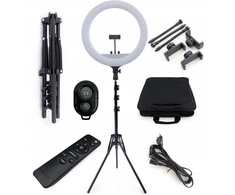 2Control Led žiedinė lempa 54cm, 7800 Liumenų, su trikoju ir pulteliu
