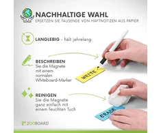 2doboard Magnetinės juostelės, ant kurių galima rašyti – 7,5 cm x 2,5 cm geltonos – 25 vnt. pakuotė – magnetinės lentelės, skirtos rašymui – šaldytuvui, lentai ir juodai lentai – magnetinės etiketės