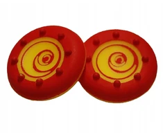 2x Guminiai silikoniniai Ps4 Ps5 Ns Pro Switch valdiklio gaubteliai Twister Raudona+yellow