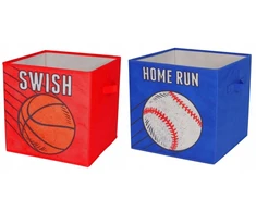 2x Lacarte tekstilinė dėžė žaislams, kaladėlėms, home swish, raudona