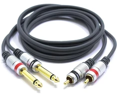 2x Rca į 6.3 mm Jack kabelis, 1.5 m, stereo garso adapteris