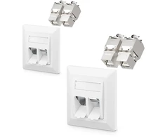 Šakotuvas 2x Vcelink Keystone Lizdai Cat7/6a Moduliai, Pilnai Ekranuoti Rj45