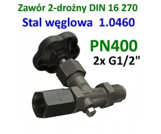 Ventiliatorius 2xg1/2" manometrinis 2 krypčių ventilis, juodas plienas pn400 dn4 wika s004.16.100