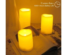 3 Led Žvakės su Laikmačiu Lauko Vestuvėms - 10, 12.5, 15cm