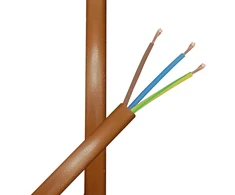 3 m kabelis Fawn H03vv-f 3 x 0.75 mm² Pvc izoliuotas žarnos kabelis 3g šviesos kabelis lempos kabelis maitinimo kabelis rudas