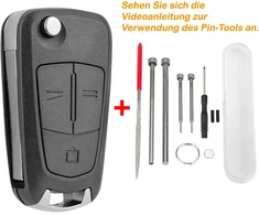 3 mygtukų atverčiamas raktų dėklas su dilde, raktų išėmimo įrankiu, adata dildei Vauxhall Astra Vectra Zafira Antara Tigra B Vauxhall Corsa Meriva Insignia Signum D atverčiamam raktų korpusui