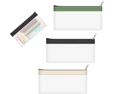 3 užtrauktukų piniginių rinkinys, 20,3 x 9,9 cm vandeniui atsparūs užtrauktukų maišeliai, permatomi vokai pinigams, monetų piniginė, universalus pinigų organizatorius, vokai grynųjų pinigų biudžetui verslui, namams, mokyklai