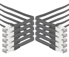 3.0 m - juodas - 10 vnt. cat.7 gigabit ethernet lan plokščias ribbon kabelis (rj45) tinklo kabelis raw kabelis (10 gbit/s) instaliacinis kabelis plonas suderinamas su cat.5 - cat.5e - cat.6