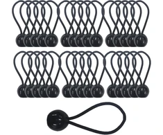 30 vnt. Bungee gumos su kamuoliuku, 10 cm, 4 mm storio