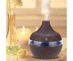 300 ml ultragarsinis drėkintuvas, tamsaus medžio imitacijos, eterinių aliejų vėsios oro dulksnos aromato difuzorius, spalvinga led naktinė lemputė su usb laidu namams, biurui, automobiliui, spa, jogai, kūdikių kambariui