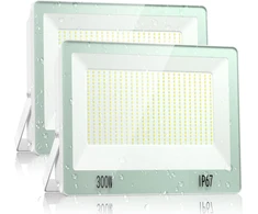 300w Led lauko prožektorius - 2 vnt. 30000lm lauko Led prožektorius su Led transformatoriumi ir vandeniui atspariu Ip67, 7000k šaltai balta šviesa, lauko apšvietimas gamyklai, kiemui, stadionui, garažui