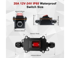 30a 12v-24v Ip65 vandeniui atsparus kabelinis jungiklis Aywhp vandeniui atsparus įmontuojamas jungiklis Dc Dpst 4 kontaktų 12v kabelinis jungiklis