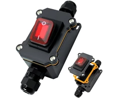 30a 12v-24v Ip65 vandeniui atsparus kabelinis jungiklis Aywhp vandeniui atsparus įmontuojamas jungiklis Dc Dpst 4 kontaktų 12v kabelinis jungiklis