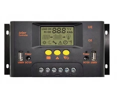 30a saulės įkrovimo reguliatorius akumuliatoriams 2xusb 12v 24v geras