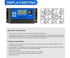 30a saulės įkrovimo valdiklis automobilio parametras 12v 24v saulės įkrovimo valdiklis su reguliuojamu Lcd ekranu dvigubu Usb prievadu laikmačio nustatymu Pwm skirtas Opne/agm/gel