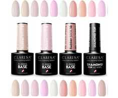 3+1 Claresa Rubber Base kaučiukinė bazė + Top Diamond rinkinys 4vnt spalvos