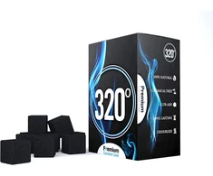 320° Premium kokoso natūralios anglys (25 mm kubeliai) kaljanui ir Bbq - 1kg [shisha anglis]