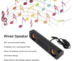 Kompiuterio kolonėlės 3,5 mm kompiuterio garsiakalbis, laidinė soundbar, 360° stereo stalinė žemų dažnių garsiakalbio soundbar, laidinis usb ilgas garsiakalbis /planšetėms/staliniams kompiuteriams/nešiojamiesiems kompiuteriams/pc