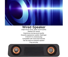 Kompiuterio kolonėlės 3,5 mm kompiuterio garsiakalbis, laidinė soundbar, 360° stereo stalinė žemų dažnių garsiakalbio soundbar, laidinis usb ilgas garsiakalbis /planšetėms/staliniams kompiuteriams/nešiojamiesiems kompiuteriams/pc