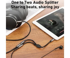 3.5 mm Y-splitter Audio Kabelis, 0.2m