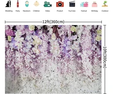 3,6 x 3 m nuotraukų fonas gėlių siena 3d violetinės gėlės fotografijos fonas mergaičių gimtadienio vakarėlis vestuvių nuotakos vakarėlio dekoracijos portretų fotosesijos reklaminis skydelis foto studijos rekvizitai