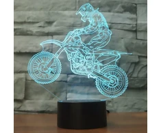 Pakabinamas šviestuvas 3d Led optinė iliuzija lempos naktinė šviesa, Lsmy 7 spalvų jutiklinio meno skulptūros šviestuvai su Usb laidais miegamojo stalo dekoravimo lempa vaikams suaugusiems, mtb Motokroso dviratis