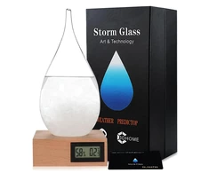 3dhome Storm Glass meteorologijos stotis, vandens lašai, orų prognozė, kūrybiška prognozė, skandinaviškas stilius, dekoratyvinis meteorologinis stiklas