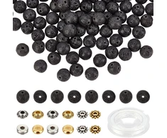 3M 320 Juodų Lavos Karoliukų Rinkinys Papuošalams Kurti