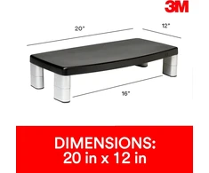 Laikiklis 3m reguliuojamas monitoriaus stovas, 50.8 x 30.48 x 14.9 cm - juodas/sidabrinis